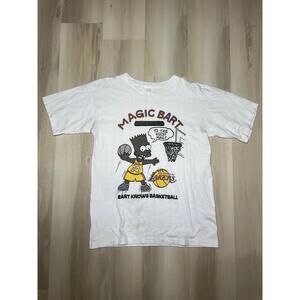 Vtg Bart Simpson Shirt Magic Johnson Los Angeles Lakers 80S 90S Mens Medium
